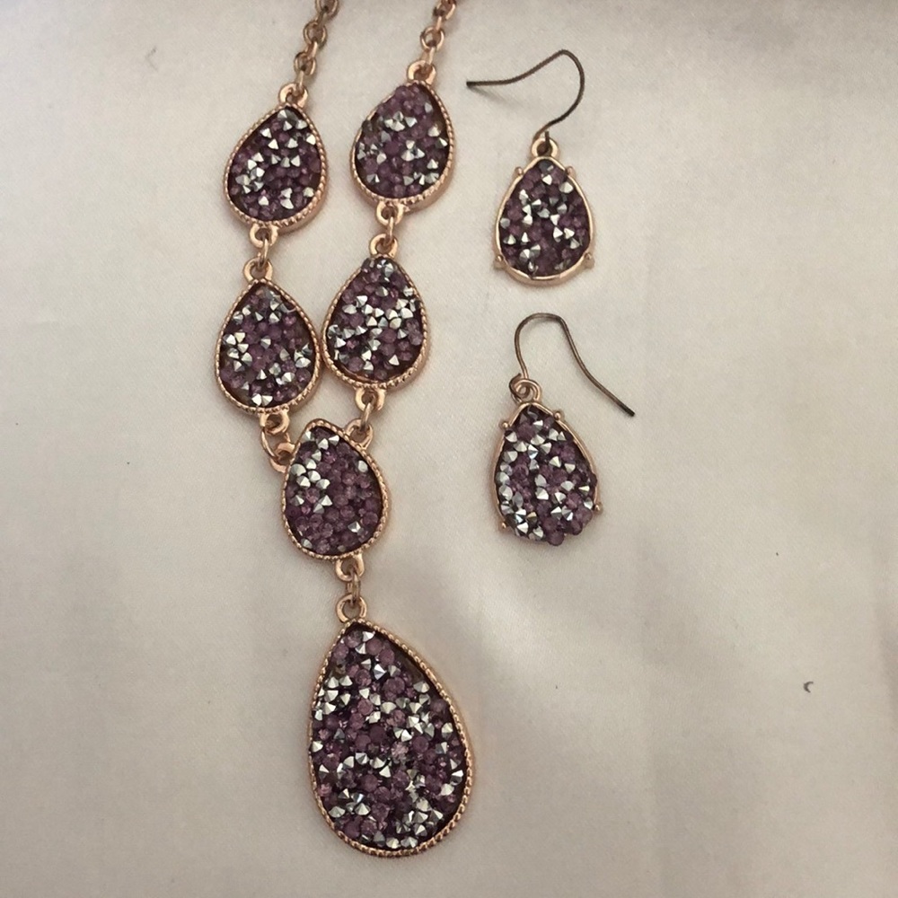 Drusey necklace and earrings